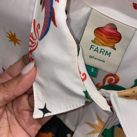 FARM RIO Zodiac Lenzing Escovero Viscose Midi Shirtdress Size S - Picture 14 of 14